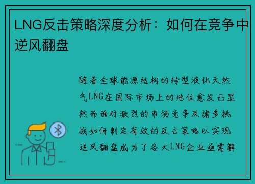 LNG反击策略深度分析：如何在竞争中逆风翻盘